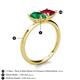 5 - Zoya Pear Shape Emerald & Princess Shape Lab Created Ruby 2 Stone Duo Ring 