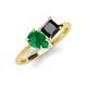 4 - Zoya Pear Shape Emerald & Princess Shape Black Diamond 2 Stone Duo Ring 