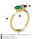 5 - Zoya Pear Shape Emerald & Princess Shape Black Diamond 2 Stone Duo Ring 