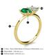 5 - Zoya Pear Shape Emerald & Princess Shape Lab Created Opal 2 Stone Duo Ring 