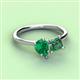 3 - Zoya Pear Shape Emerald & Princess Shape Lab Created Alexandrite 2 Stone Duo Ring 