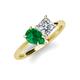 4 - Zoya Pear Shape Emerald & Princess Shape Forever One Moissanite 2 Stone Duo Ring 