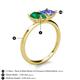 5 - Zoya Pear Shape Emerald & Princess Shape Tanzanite 2 Stone Duo Ring 