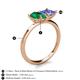 5 - Zoya Pear Shape Emerald & Princess Shape Tanzanite 2 Stone Duo Ring 