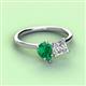 3 - Zoya Pear Shape Emerald & Princess Shape Certified Lab Grown Diamond 2 Stone Duo Ring 