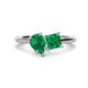 1 - Zoya Pear Shape Emerald & Princess Shape Lab Created Emerald 2 Stone Duo Ring 