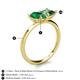5 - Zoya Pear Shape Emerald & Princess Shape Lab Created Alexandrite 2 Stone Duo Ring 