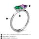 5 - Zoya Pear Shape Emerald & Princess Shape Amethyst 2 Stone Duo Ring 