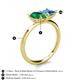 5 - Zoya Pear Shape Emerald & Princess Shape Blue Topaz 2 Stone Duo Ring 