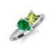 4 - Zoya Pear Shape Emerald & Princess Shape Peridot 2 Stone Duo Ring 