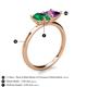 5 - Zoya Pear Shape Emerald & Princess Shape Amethyst 2 Stone Duo Ring 