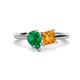 1 - Zoya Pear Shape Emerald & Princess Shape Citrine 2 Stone Duo Ring 