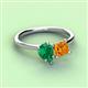 3 - Zoya Pear Shape Emerald & Princess Shape Citrine 2 Stone Duo Ring 