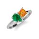 4 - Zoya Pear Shape Emerald & Princess Shape Citrine 2 Stone Duo Ring 