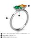 5 - Zoya Pear Shape Emerald & Princess Shape Citrine 2 Stone Duo Ring 