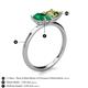 5 - Zoya Pear Shape Emerald & Princess Shape Peridot 2 Stone Duo Ring 