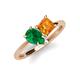 4 - Zoya Pear Shape Emerald & Princess Shape Citrine 2 Stone Duo Ring 