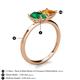 5 - Zoya Pear Shape Emerald & Princess Shape Citrine 2 Stone Duo Ring 