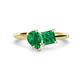 1 - Zoya Pear Shape Emerald & Princess Shape Lab Created Emerald 2 Stone Duo Ring 