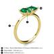 5 - Zoya Pear Shape Emerald & Princess Shape Lab Created Emerald 2 Stone Duo Ring 