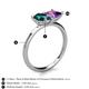 5 - Zoya Pear Shape London Blue Topaz & Princess Shape Amethyst 2 Stone Duo Ring 