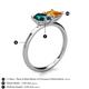 5 - Zoya Pear Shape London Blue Topaz & Princess Shape Citrine 2 Stone Duo Ring 