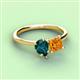 3 - Zoya Pear Shape London Blue Topaz & Princess Shape Citrine 2 Stone Duo Ring 