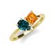 4 - Zoya Pear Shape London Blue Topaz & Princess Shape Citrine 2 Stone Duo Ring 