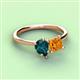 3 - Zoya Pear Shape London Blue Topaz & Princess Shape Citrine 2 Stone Duo Ring 