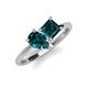 4 - Zoya Pear & Princess Shape London Blue Topaz 2 Stone Duo Ring 