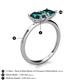 5 - Zoya Pear & Princess Shape London Blue Topaz 2 Stone Duo Ring 