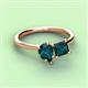 3 - Zoya Pear & Princess Shape London Blue Topaz 2 Stone Duo Ring 