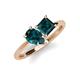 4 - Zoya Pear & Princess Shape London Blue Topaz 2 Stone Duo Ring 