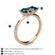 5 - Zoya Pear & Princess Shape London Blue Topaz 2 Stone Duo Ring 