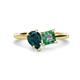 1 - Zoya Pear Shape London Blue Topaz & Princess Shape Lab Created Alexandrite 2 Stone Duo Ring 