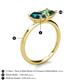 5 - Zoya Pear Shape London Blue Topaz & Princess Shape Lab Created Alexandrite 2 Stone Duo Ring 