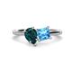 1 - Zoya Pear Shape London Blue Topaz & Princess Shape Blue Topaz 2 Stone Duo Ring 
