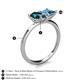 5 - Zoya Pear Shape London Blue Topaz & Princess Shape Blue Topaz 2 Stone Duo Ring 