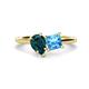 1 - Zoya Pear Shape London Blue Topaz & Princess Shape Blue Topaz 2 Stone Duo Ring 