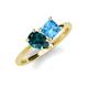 4 - Zoya Pear Shape London Blue Topaz & Princess Shape Blue Topaz 2 Stone Duo Ring 