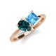 4 - Zoya Pear Shape London Blue Topaz & Princess Shape Blue Topaz 2 Stone Duo Ring 