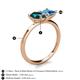 5 - Zoya Pear Shape London Blue Topaz & Princess Shape Blue Topaz 2 Stone Duo Ring 