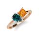 4 - Zoya Pear Shape London Blue Topaz & Princess Shape Citrine 2 Stone Duo Ring 