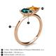 5 - Zoya Pear Shape London Blue Topaz & Princess Shape Citrine 2 Stone Duo Ring 