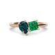 1 - Zoya Pear Shape London Blue Topaz & Princess Shape Lab Created Emerald 2 Stone Duo Ring 