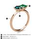 5 - Zoya Pear Shape London Blue Topaz & Princess Shape Lab Created Emerald 2 Stone Duo Ring 