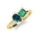 4 - Zoya Pear Shape London Blue Topaz & Princess Shape Lab Created Alexandrite 2 Stone Duo Ring 