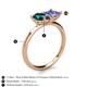 5 - Zoya Pear Shape London Blue Topaz & Princess Shape Tanzanite 2 Stone Duo Ring 