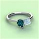 3 - Zoya Pear Shape London Blue Topaz & Princess Shape Aquamarine 2 Stone Duo Ring 