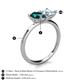 5 - Zoya Pear Shape London Blue Topaz & Princess Shape Aquamarine 2 Stone Duo Ring 
